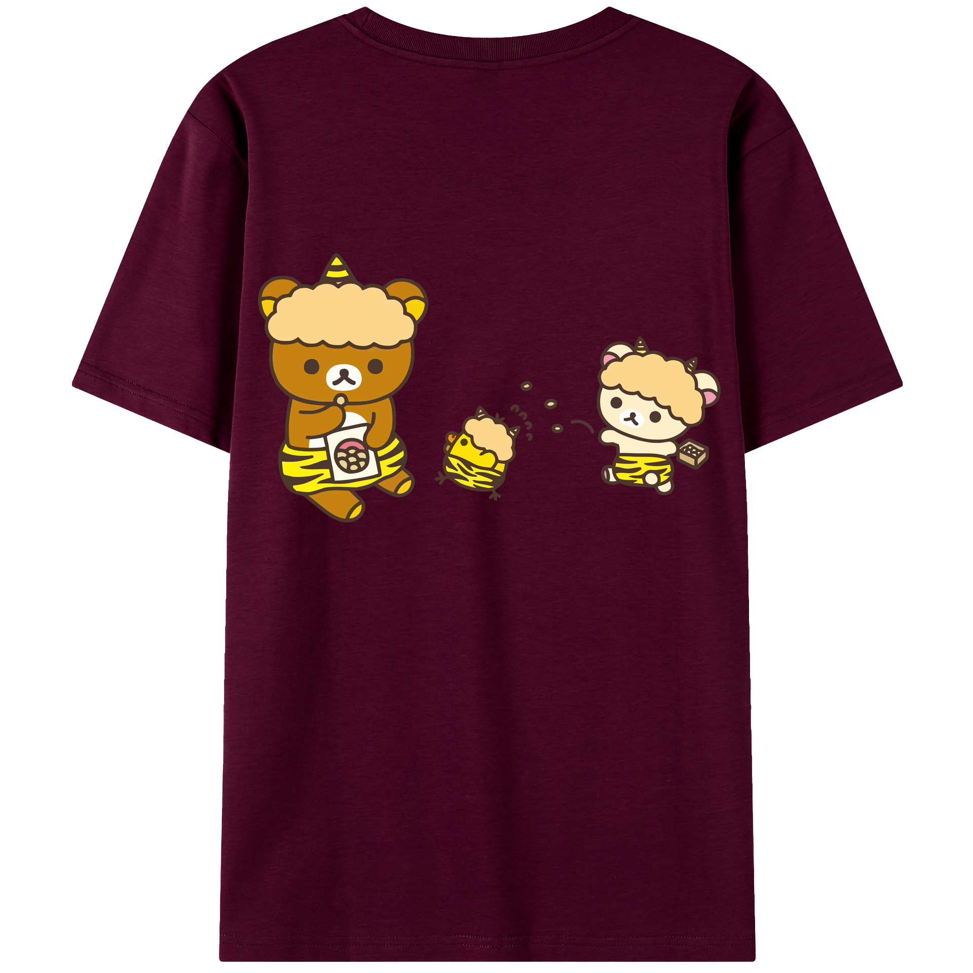 （画像用） リラックマ リラックマ キイロイトリ Rilakkuma Korilakkuma Kiiroitori レディース半袖Tシャツ(バックプリント)